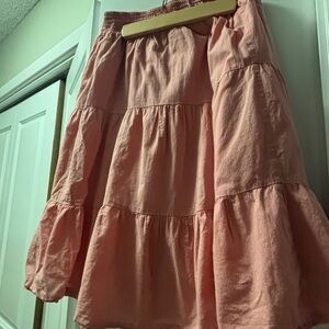Pretty Peach Tiered Cotton Skirt
